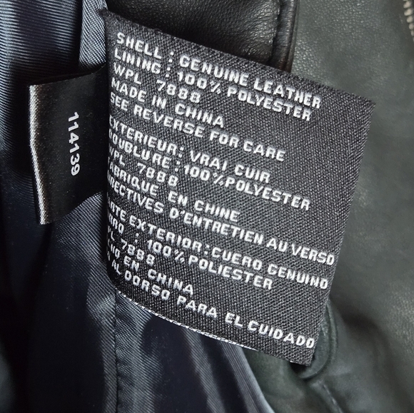 Women's Michael Kors Leather Moto Biker Chic Emo Chic Full Zip Jacket, Small - Picture 5 of 5
